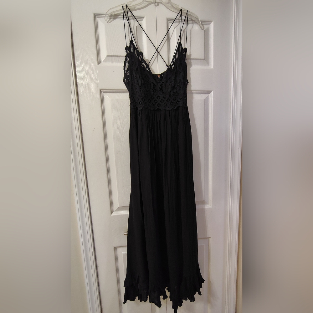 NEW Free People Adella Maxi Dress Dark Blue S - Picture 4 of 11